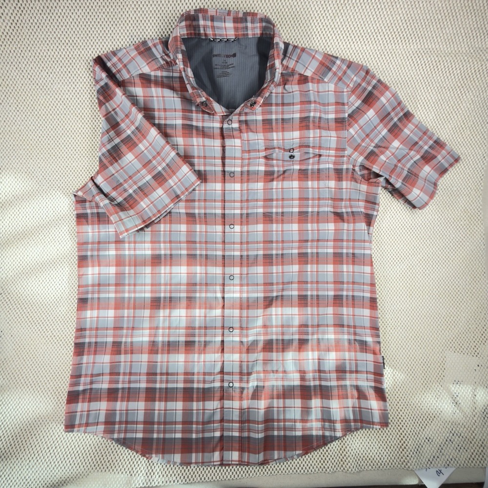 Swiss Tech Performance Men's XL Red Plaid Button-Up SS  Shirt